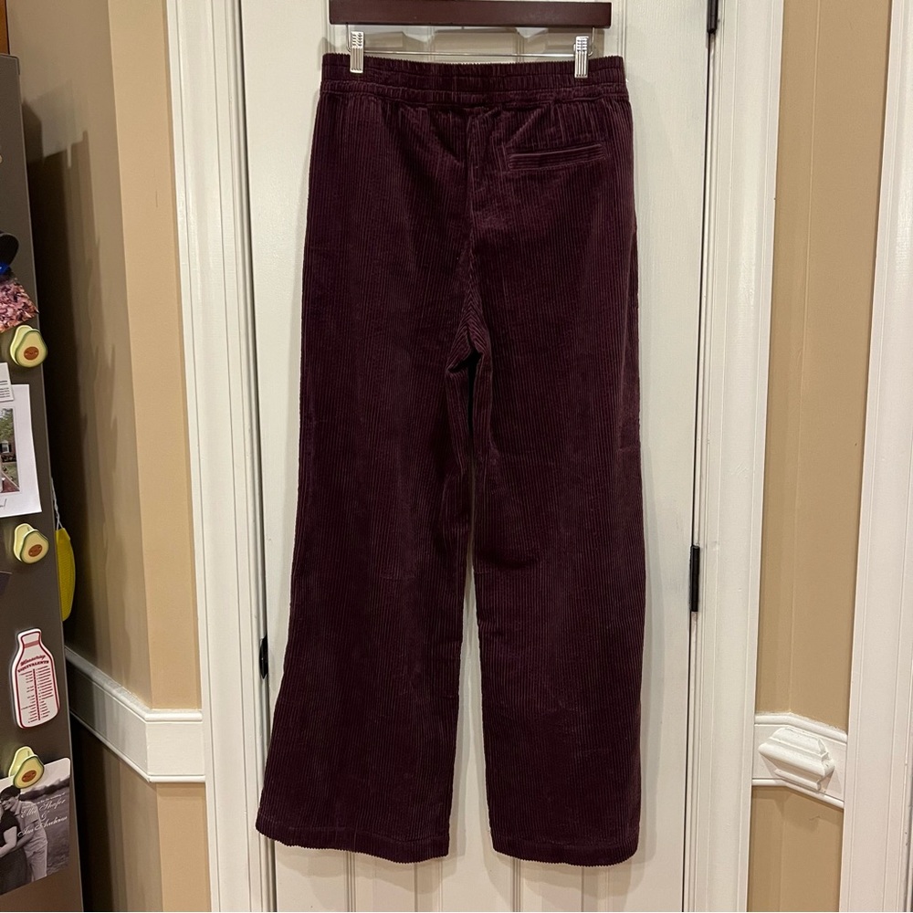 NEW Marine Layer Allison Corduroy Trouser Wide Leg Pants Burgundy Maroon Medium - Picture 7 of 8